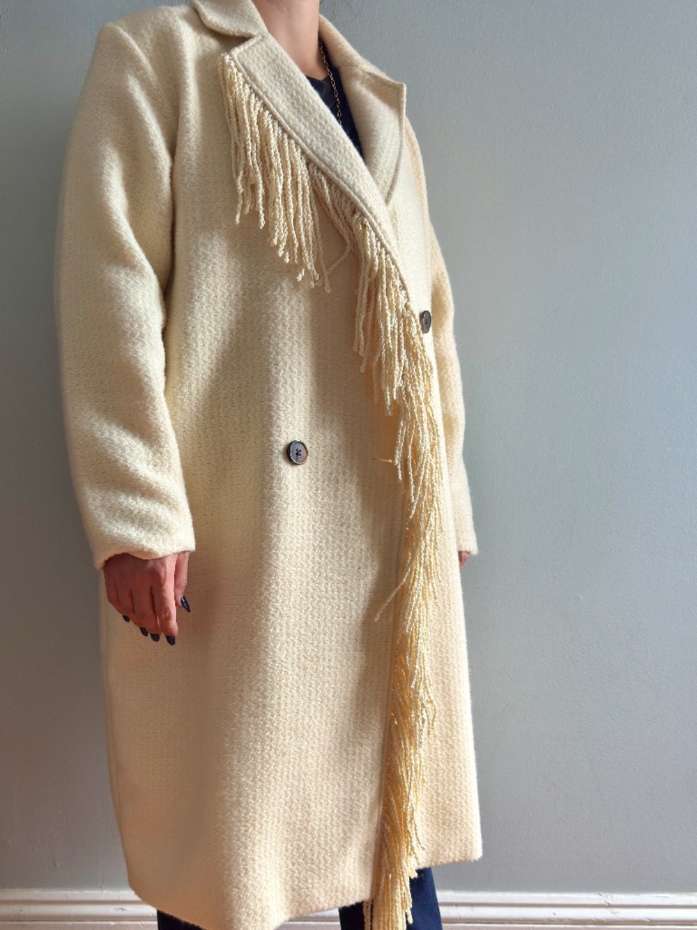 Reese Blutstein Cream Wool Blend Coat | M